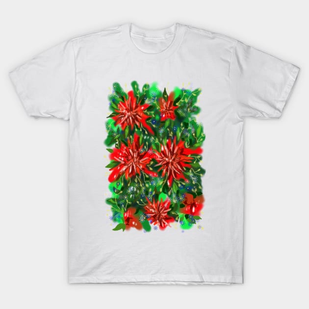 Red flowers T-Shirt by ArtKsenia
